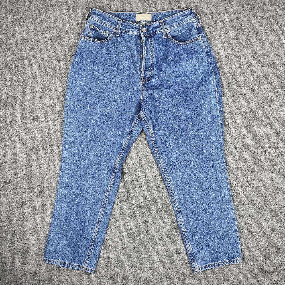 Everlane 90s Cheeky Straight Jeans Womens 33 Blue Medium Wash High Rise Denim